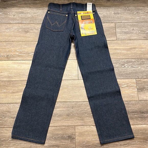WRANGLER VINTAGE JEANS RETRO ORIGINAL COWBOY CUT JEANS DARK WASH SIZE 28x30 NWT - Picture 3 of 10